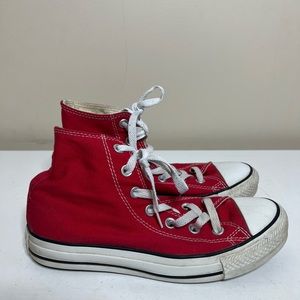 Red Canvas High-Top Sneakers